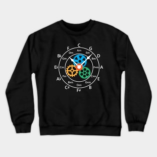 Circle of Fifths Mechanical Clock Style Dark Theme Crewneck Sweatshirt